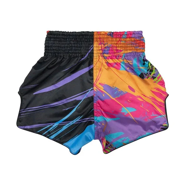 BS1934 World Music Black New Muay Thai Boxing Shorts - Image 2