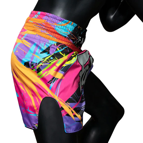BS1934 World Music Black New Muay Thai Boxing Shorts - Image 4