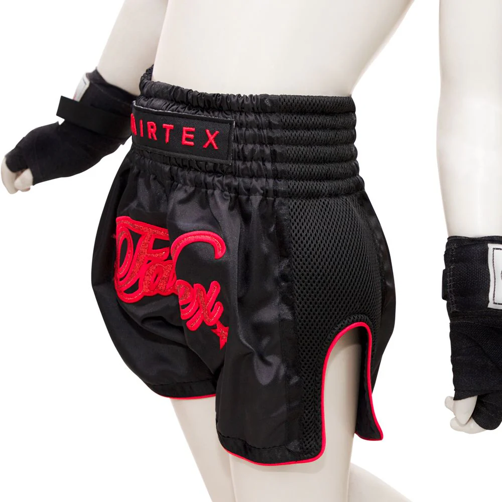 Fairtex Kids Muay Thai Boxing Shorts - BSK2104 "Midnight Red" - Image 5