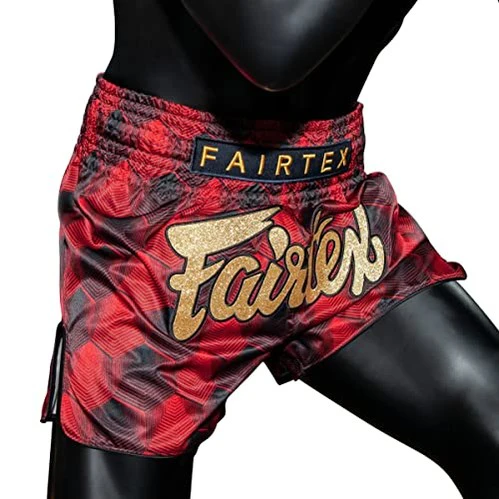 Fairtex BS1919 Stealth Red Slim Cut Muay Thai Boxing Short - Image 6