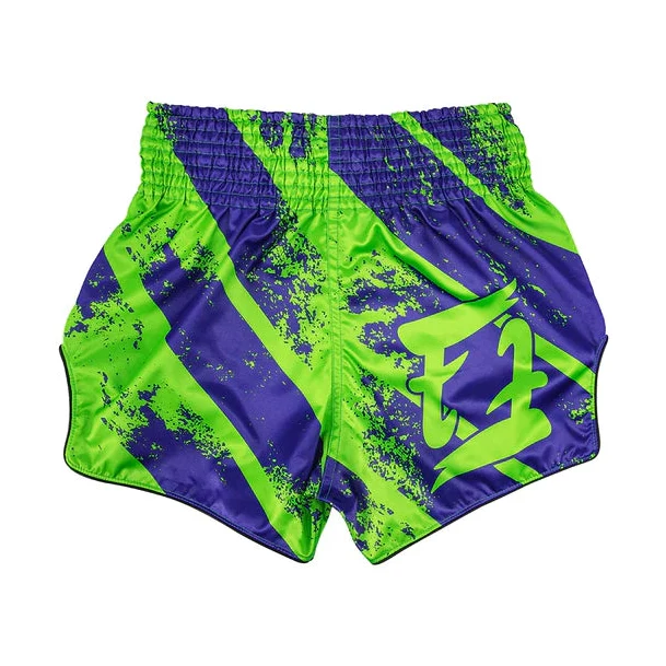 Fairtex BS1928 Green/Blue New Muay Thai Boxing Shorts Slim Cut - Image 2