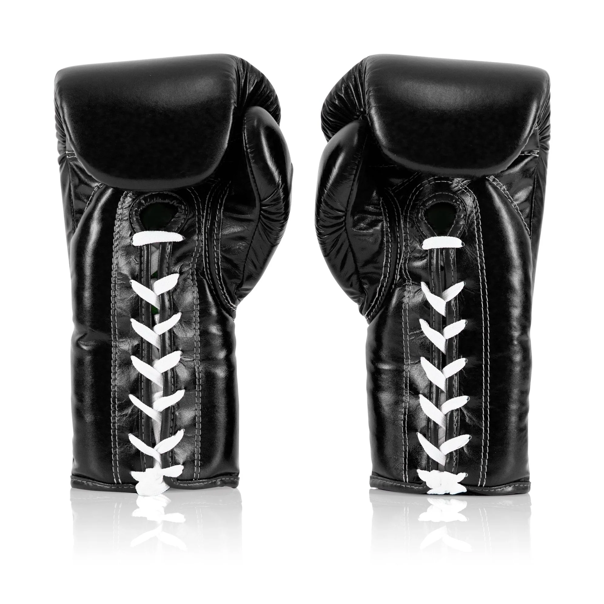 Fairtex BGL6 Pro Leather Laced Competition Gloves - Locked Thumb for Muay Thai and Boxing - Image 2