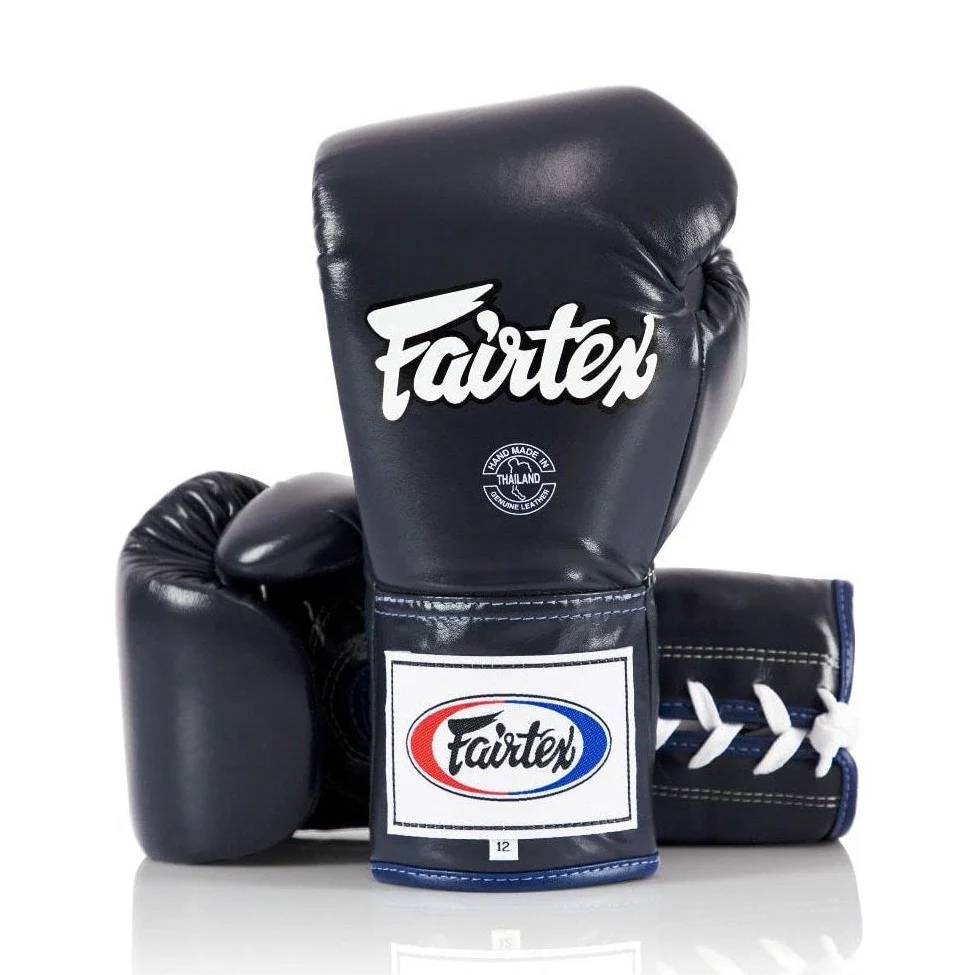 Fairtex BGL6 Pro Leather Laced Competition Gloves - Locked Thumb for Muay Thai and Boxing - Image 7