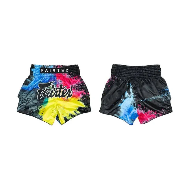 Fairtex BS1938 Black Acid Jazz Slim Cut Muay Thai Boxing Shorts - Image 7