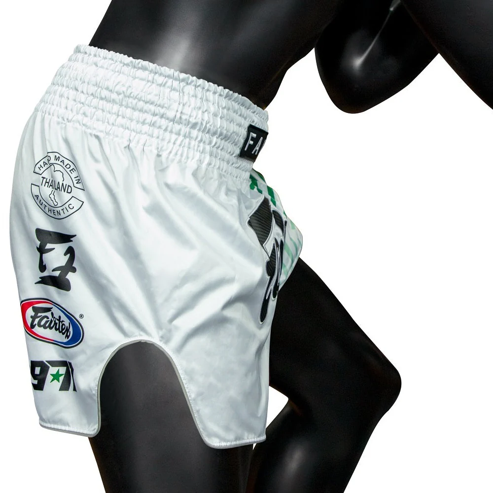 Fairtex BS1923 Racer White Slim Cut Muay Thai Boxing Shorts - Image 4